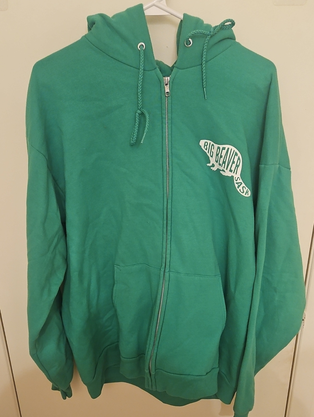BIG BEAVER Sask Green Zip-Up Hoodie